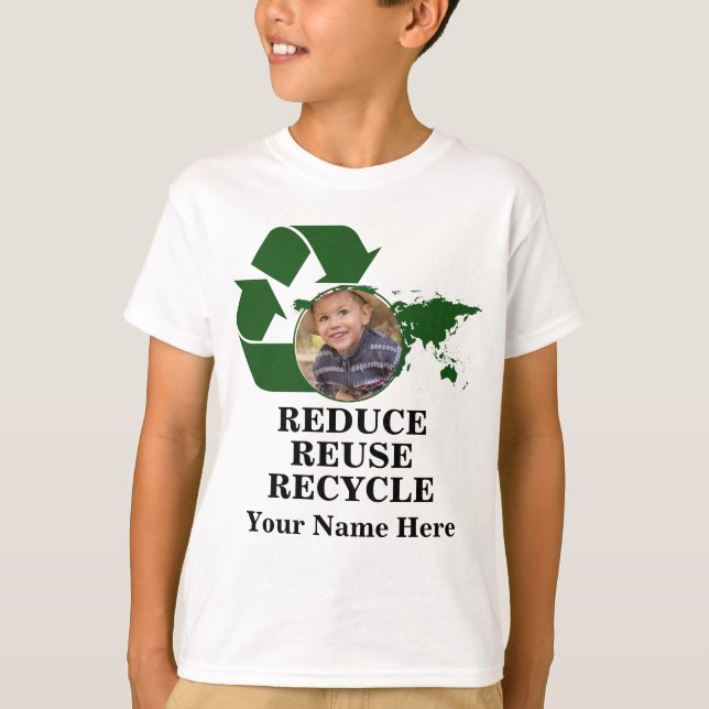 Camiseta Foto personalizada do dia da Terra que reduz a reu (Frente)