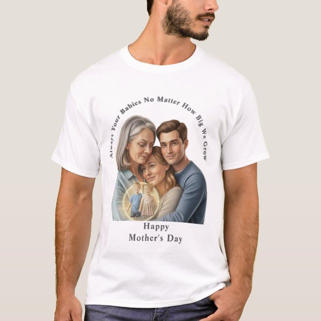 Camiseta foto personalizada do dia das mães (Frente)
