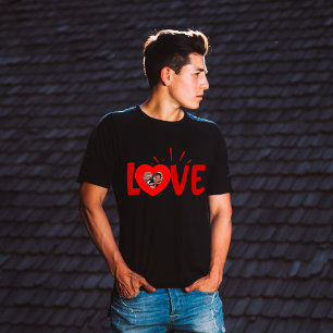 Camiseta Foto personalizada do Dia de os namorados do Amor