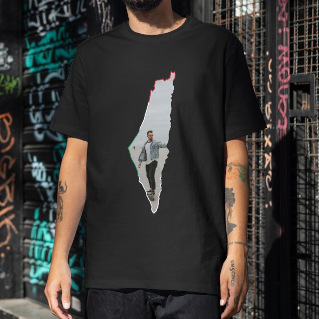 Camiseta Foto personalizada do Mapa Palestino (Criador carregado)