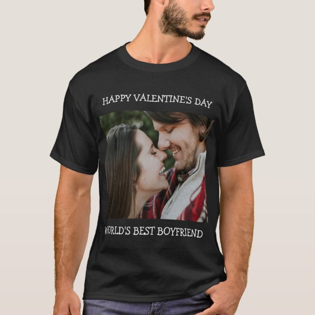 Camiseta Foto personalizada do melhor Namorado do feliz dia (Frente)