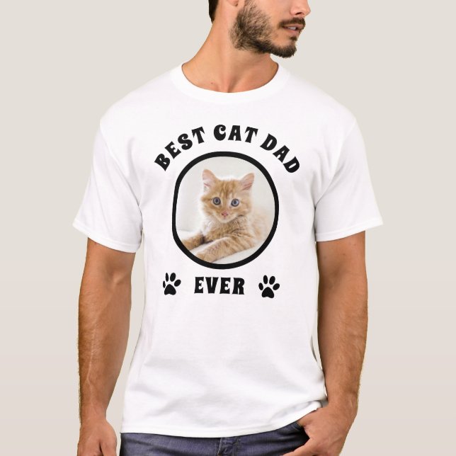 Camiseta Foto personalizada do melhor Pai de Cat (Frente)