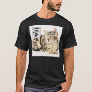 Camiseta Foto personalizada do melhor Pai de gatos do mundo
