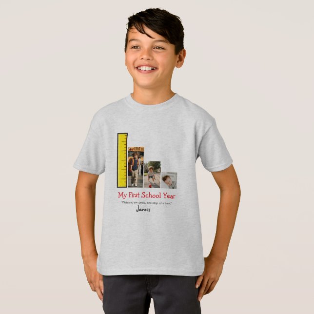 Camiseta Foto Personalizada do Primeiro Dia de Aula - Marco (Frente Completa)