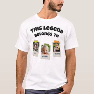 Camiseta Foto Personalizada do Vovô Retrô Esta Lenda Perten