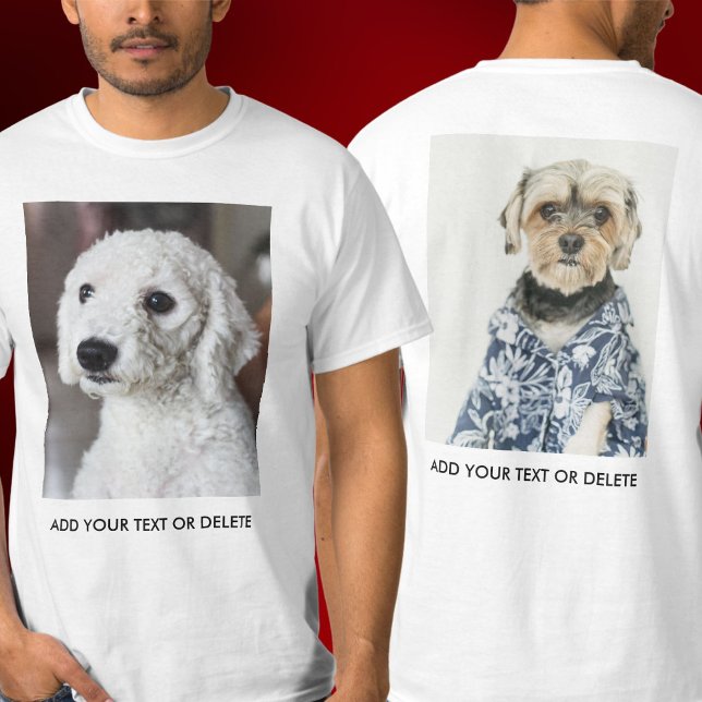 Camiseta Foto Personalizada Dupla Face Texto Branco (Criador carregado)