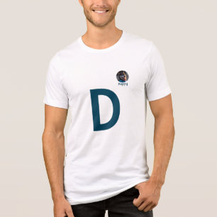 Camiseta Foto personalizada e Modelo inicial monograma