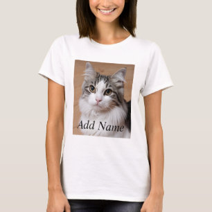 Camiseta Foto personalizada e nome personalizados do Cat Lo