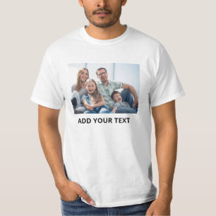 Camiseta Foto personalizada e seu texto em branco