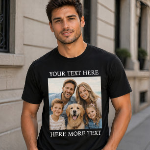 Camiseta Foto Personalizada e Texto ou Nome Elegante Serif