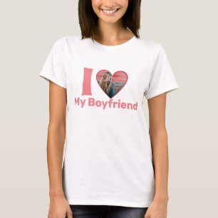 Camiseta Foto personalizada em forma de coração do dia de o