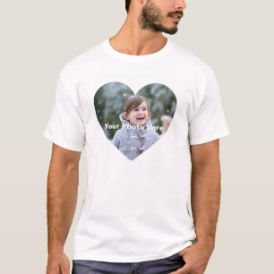 Camiseta Foto personalizada em formato de coração Camisa-T