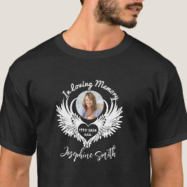 Camiseta Foto personalizada em jazidas de anjo de memória p