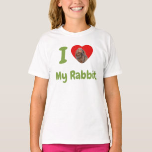 Camiseta Foto Personalizada Eu Amo Meu Coelho Holland Lop