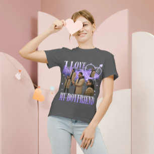Camiseta Foto Personalizada Eu Amo Meu Namorado Bootleg Vin