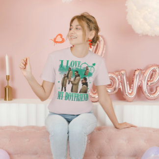 Camiseta Foto Personalizada Eu Amo Meu Namorado Bootleg Vin