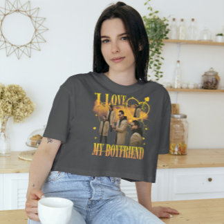 Camiseta Foto Personalizada Eu Amo Meu Namorado Bootleg Vin