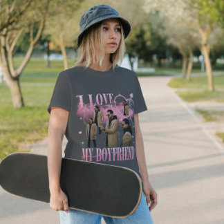 Camiseta Foto Personalizada Eu Amo Meu Namorado Bootleg Vin