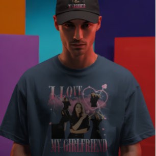 Camiseta Foto Personalizada Eu Amo Minha Namorada Bootleg V