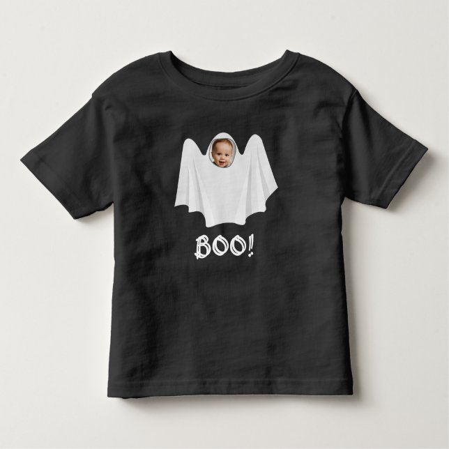 Camiseta Foto personalizada fantasma boo assustador Feliz D (Frente)