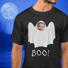Camiseta Foto personalizada fantasma boo assustador Feliz D