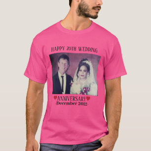 Camiseta Foto Personalizada Feliz 20 de Casamento de Aniver