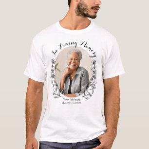 Camiseta Foto Personalizada Floral Memorial De Amação