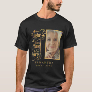 Camiseta Foto Personalizada Funeral Dourada Negra Memorial