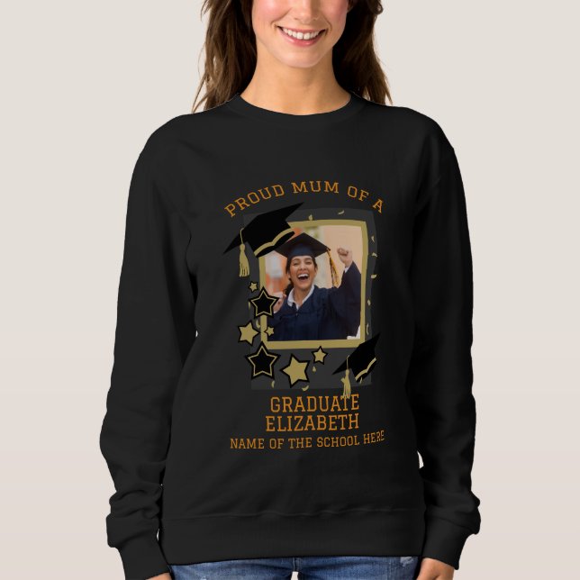 Camiseta Foto personalizada "Mãe orgulhosa de um Formando" (Frente)