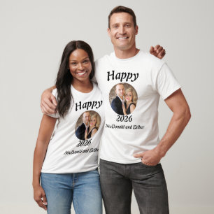 Camiseta Foto Personalizada Moderna Feliz 2026