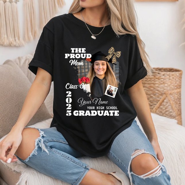 Camiseta Foto personalizada, orgulhosa mãe de um Formando 2 (Criador carregado)