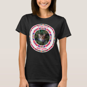 Camiseta Foto personalizada Pet Natal Feliz Feriados de Gat