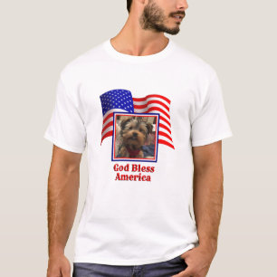 Camiseta Foto personalizada Quadro EUA Bandeira Americana D