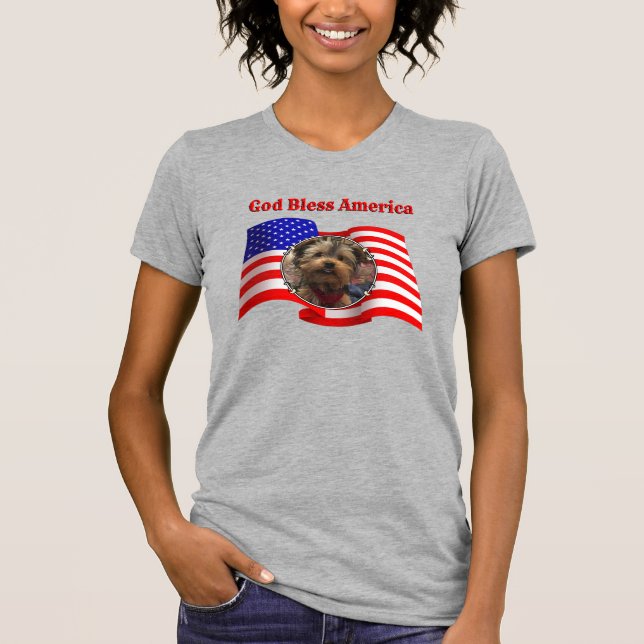 Camiseta Foto personalizada Quadro EUA Bandeira Americana D (Frente)
