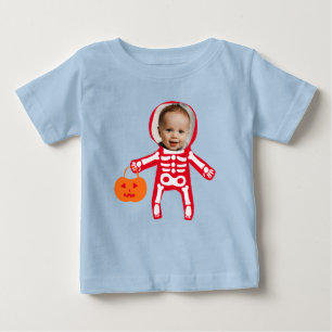 Camiseta Foto personalizada, truque de esqueleto do Hallowe