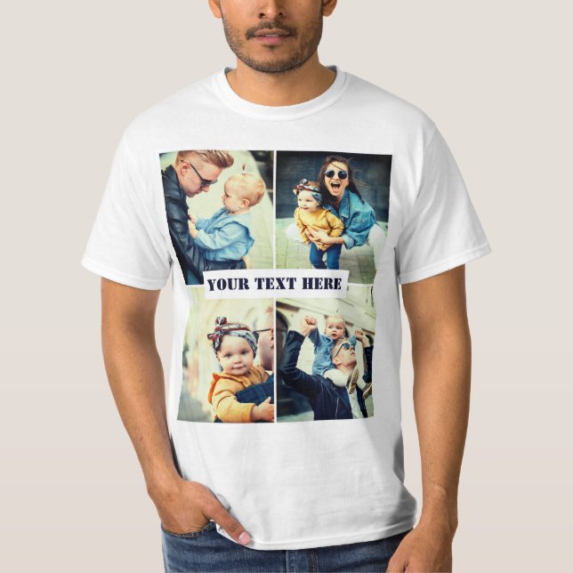 Camiseta Foto personalizada x4 e texto (Frente)