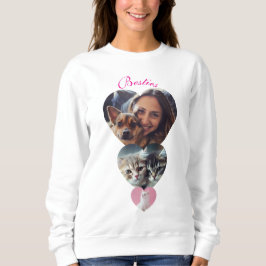 Camiseta Foto personalizável em forma de coração para os am