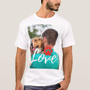 Camiseta Foto Pet do Cachorro de Impressão do LOVE Personal