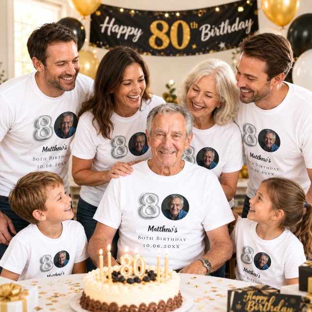 Camiseta foto prateada de 80 anos de idade (Criador carregado)