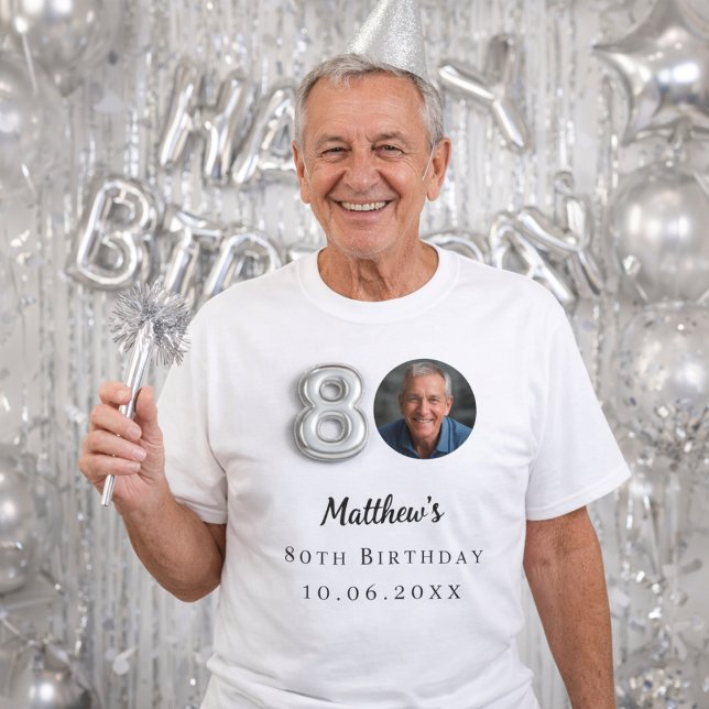 Camiseta foto prateada de 80 anos de idade (Criador carregado)