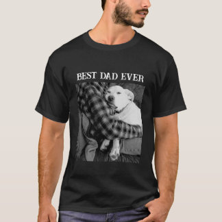 Camiseta Foto preta e branca do cão a balançar com o Pai