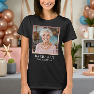 Camiseta Foto Preto de Aniversário de 80 anos em Folha de O
