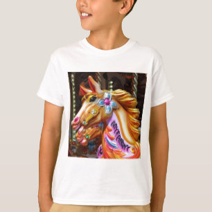 Camiseta Foto Quadrada - Cavalos de Feliz-volta