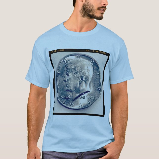 Camiseta Foto quadrada - meio dólar de JFK (Frente)