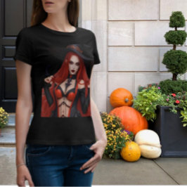 Camiseta Foto Realista de Bruxa Vermelha Sultry