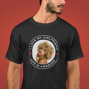 Camiseta Foto Texto Coração Eu Amo Meu Namorada Incrível