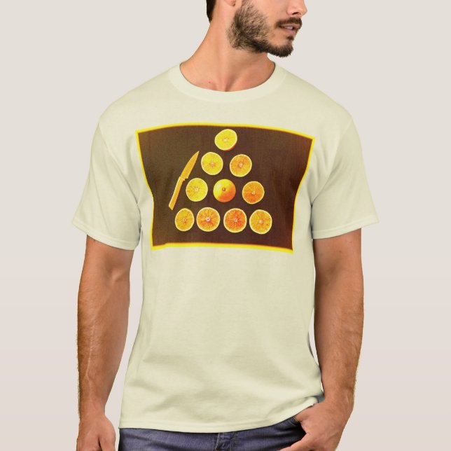 Camiseta Foto "Triângulo de Metade Laranjas". Compre agora (Frente)