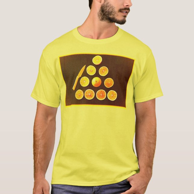 Camiseta Foto "Triângulo de Metade Laranjas". Compre agora (Frente)