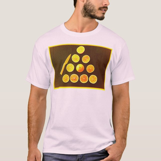 Camiseta Foto "Triângulo de Metade Laranjas". Compre agora (Frente)