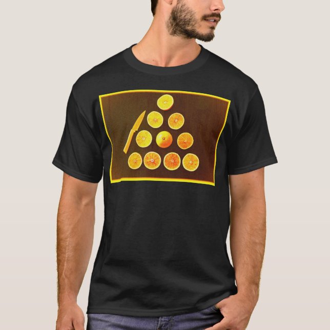 Camiseta Foto "Triângulo de Metade Laranjas". Compre agora (Frente)